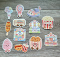 Carnival Fair Die Cut Sticker Pack | 12 Kawaii Summer Fun Stickers