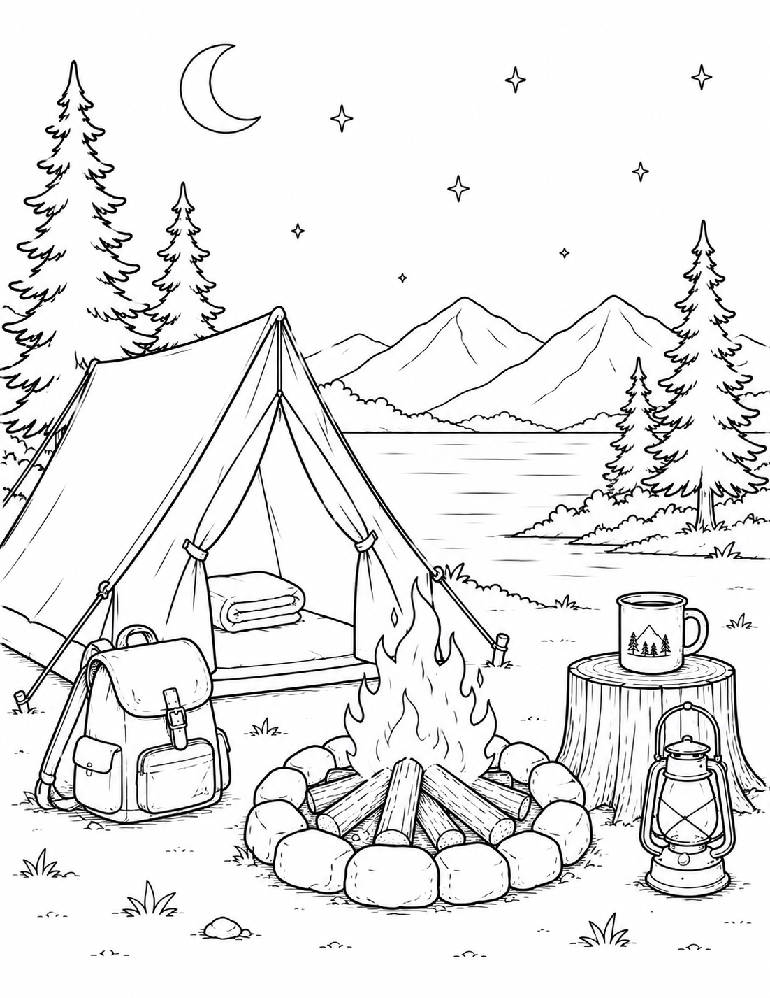 Cozy Camping Coloring Book | Glamping & Nature Coloring Pages