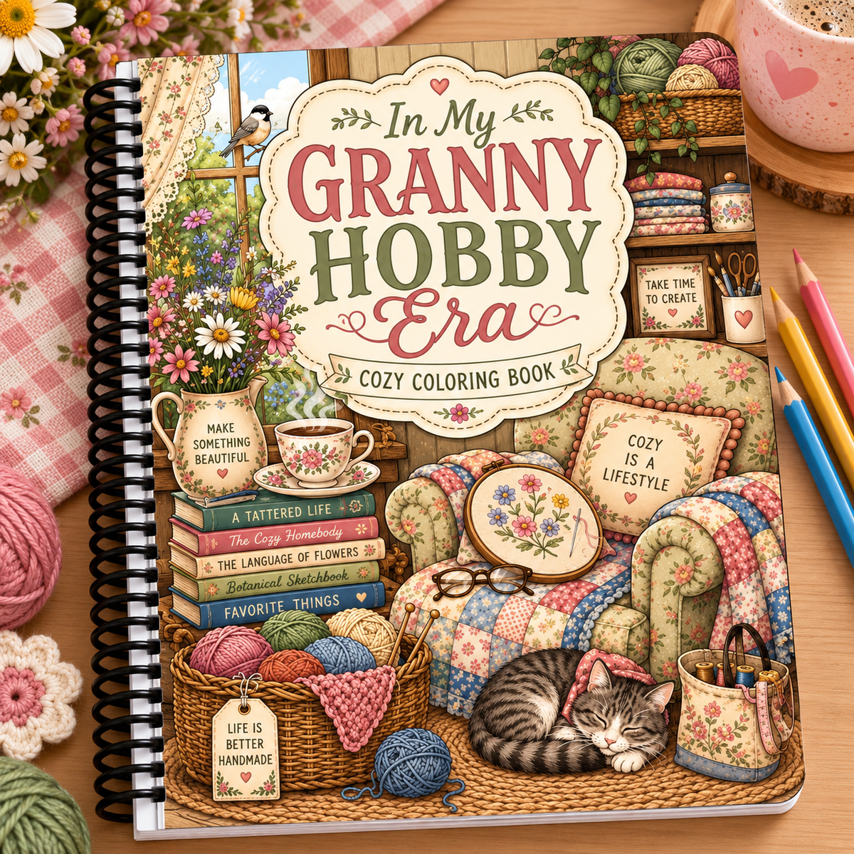 In My Granny Hobby Era Coloring Book | Cozy Craft Coloring Book