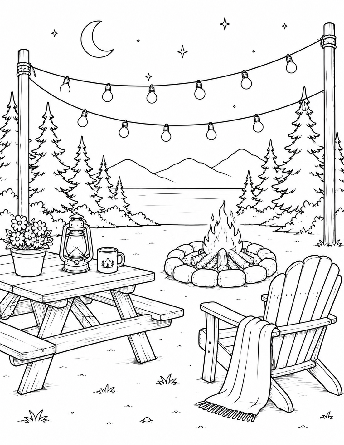 Cozy Camping Coloring Book | Glamping & Nature Coloring Pages
