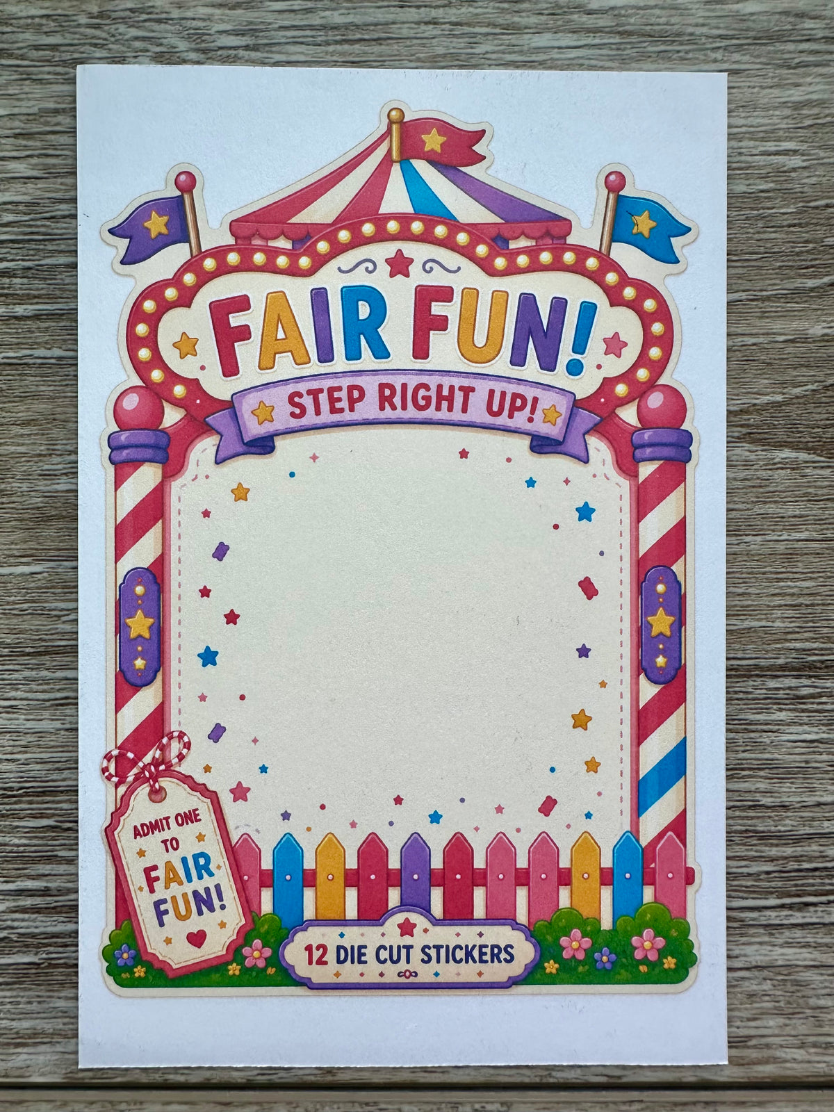 Carnival Fair Die Cut Sticker Pack | 12 Kawaii Summer Fun Stickers