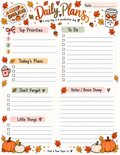 Daily Plans Notepad | 8.5×11 Fall Daily Planner – 30 Pages