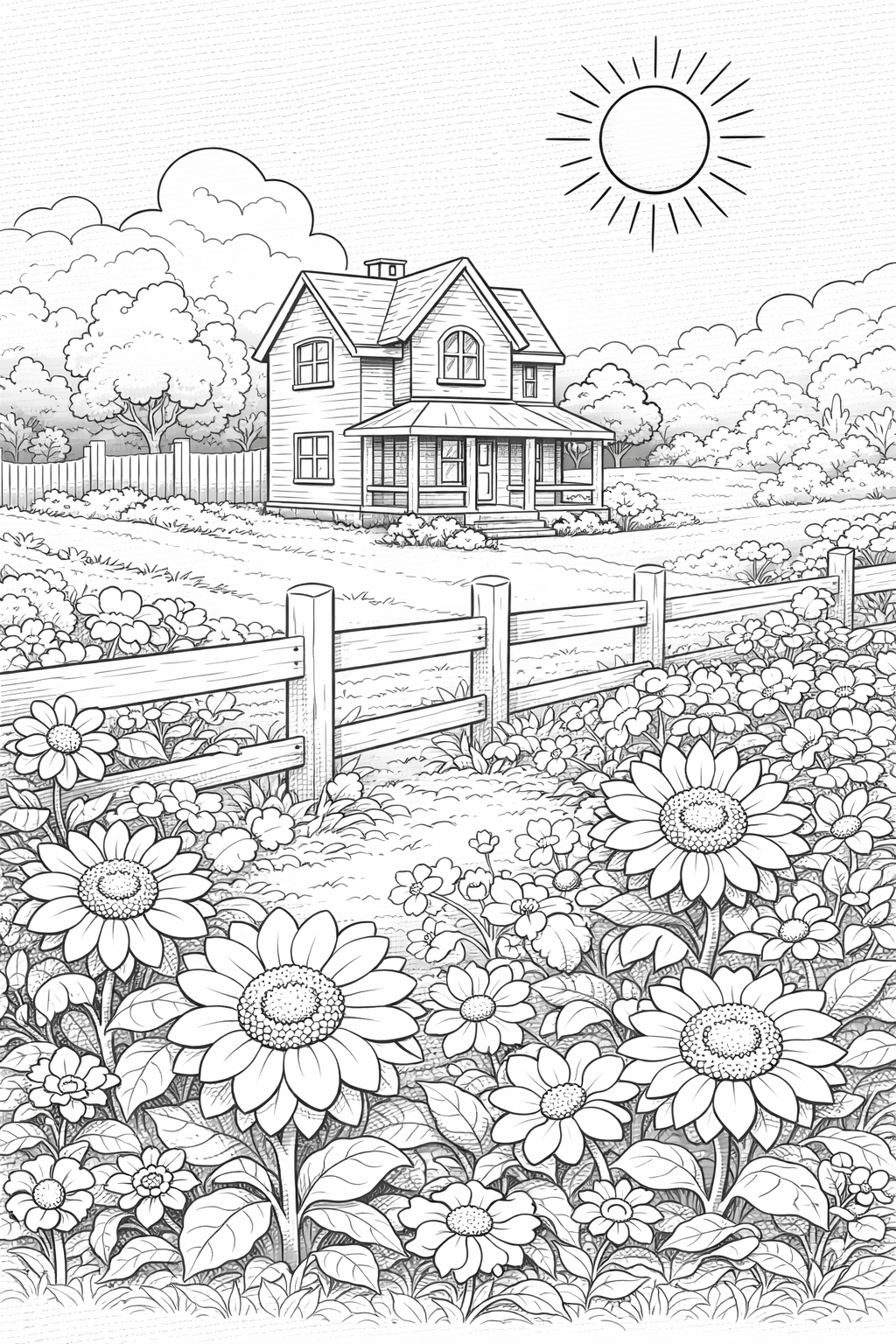 Farmhouse Cottage Coloring Book Volume 1