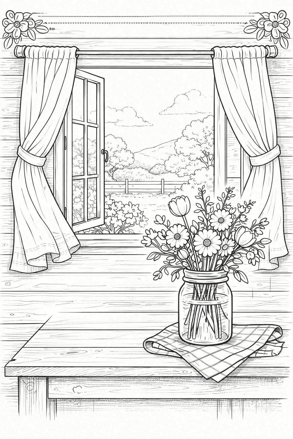 Farmhouse Cottage Coloring Book Volume 2 for Adults
