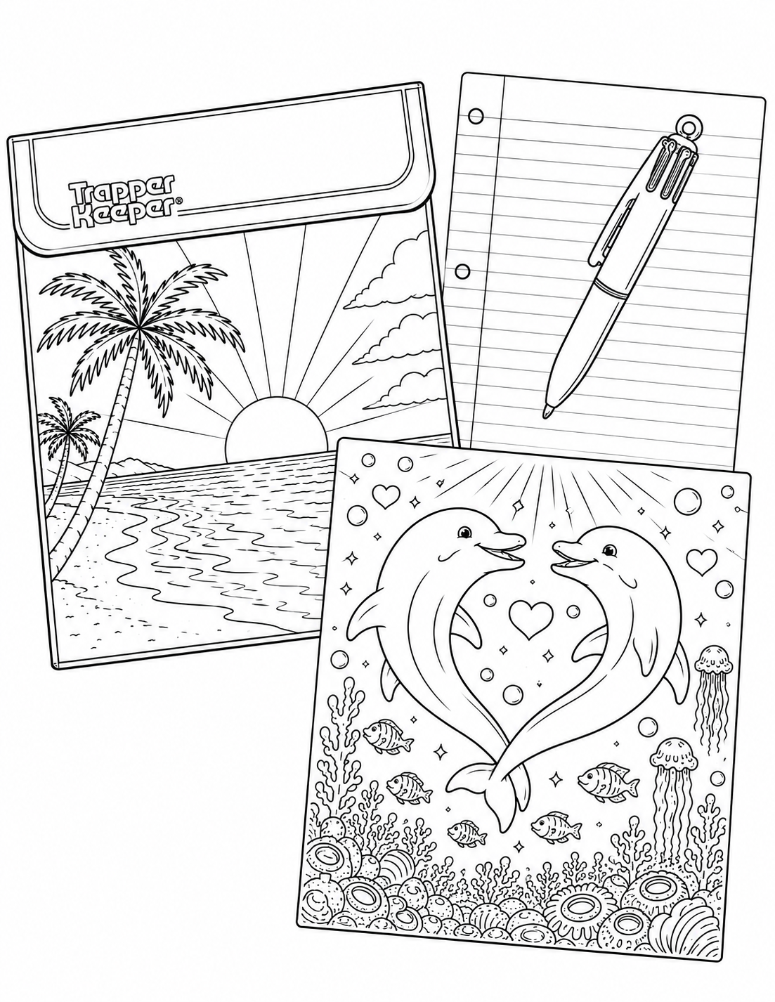 Retro 80s & 90s Nostalgic Coloring Book | Bold Easy Relaxing Pages