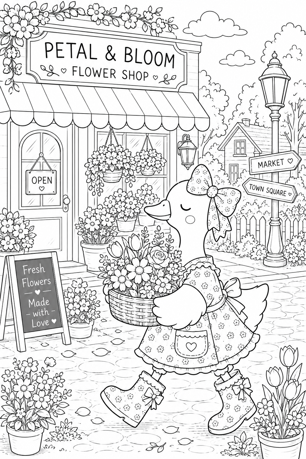 Silly Goose on the Loose in Petal Town Coloring Book Vol. 2 | Featuring Gerty