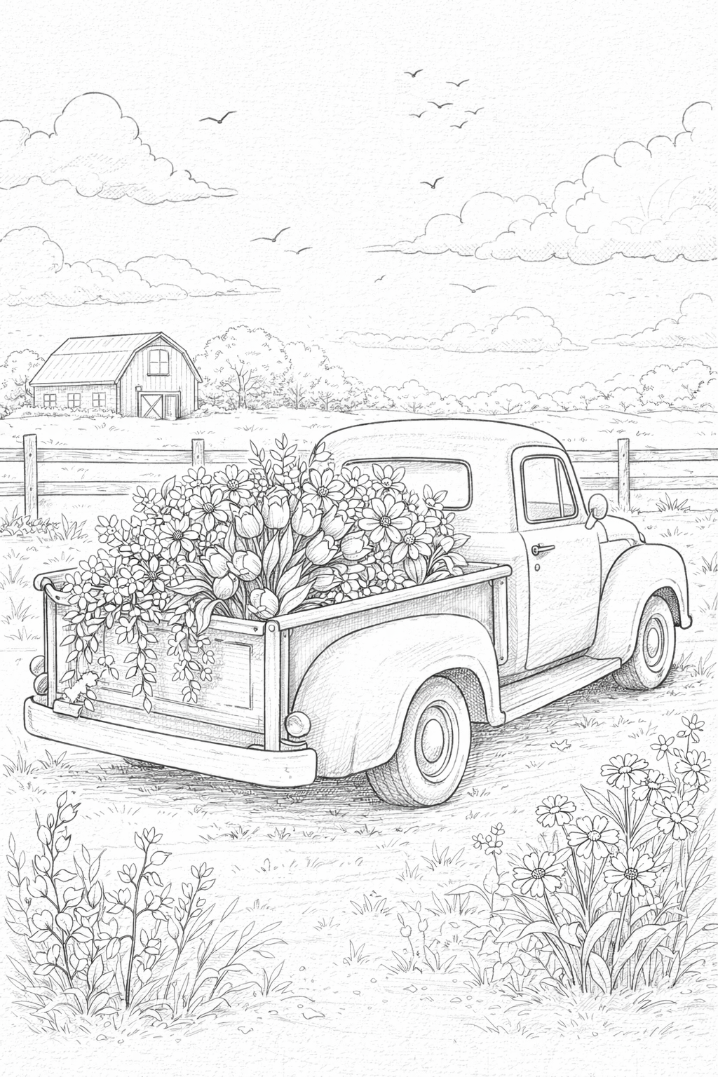 Farmhouse Cottage Coloring Book Volume 1