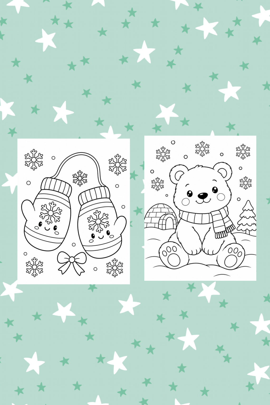 Winter Coloring Book for Kids | 20 Cute & Simple Coloring Pages