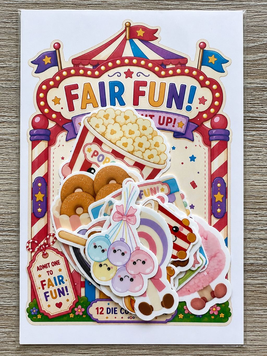 Carnival Fair Die Cut Sticker Pack | 12 Kawaii Summer Fun Stickers