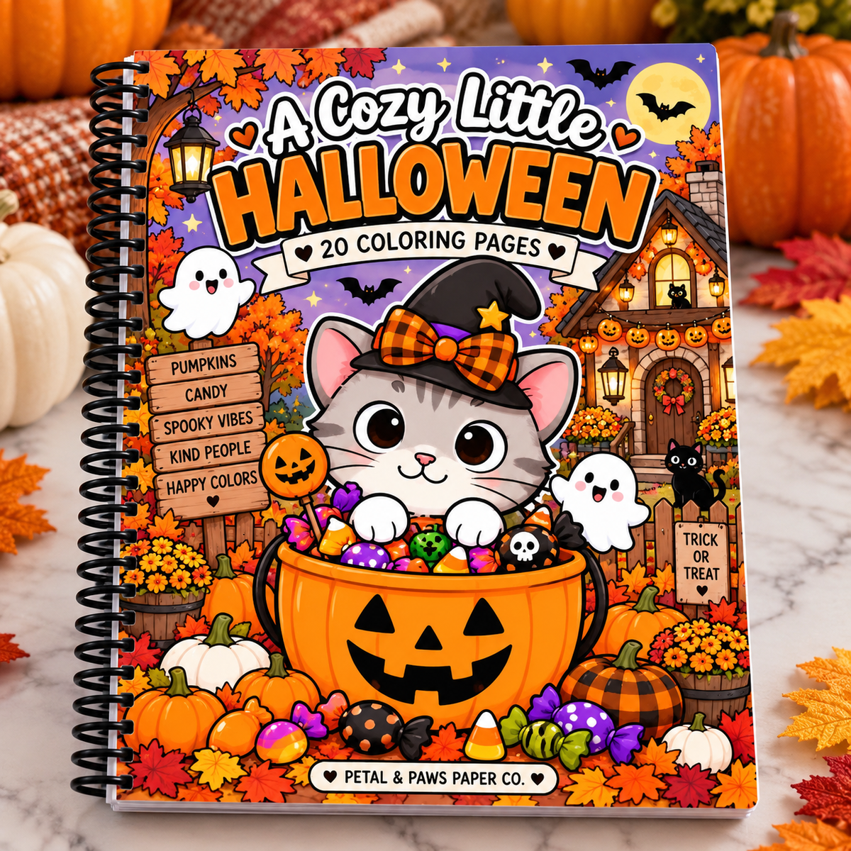 A Cozy Little Halloween Coloring Book | 20 Coloring Pages