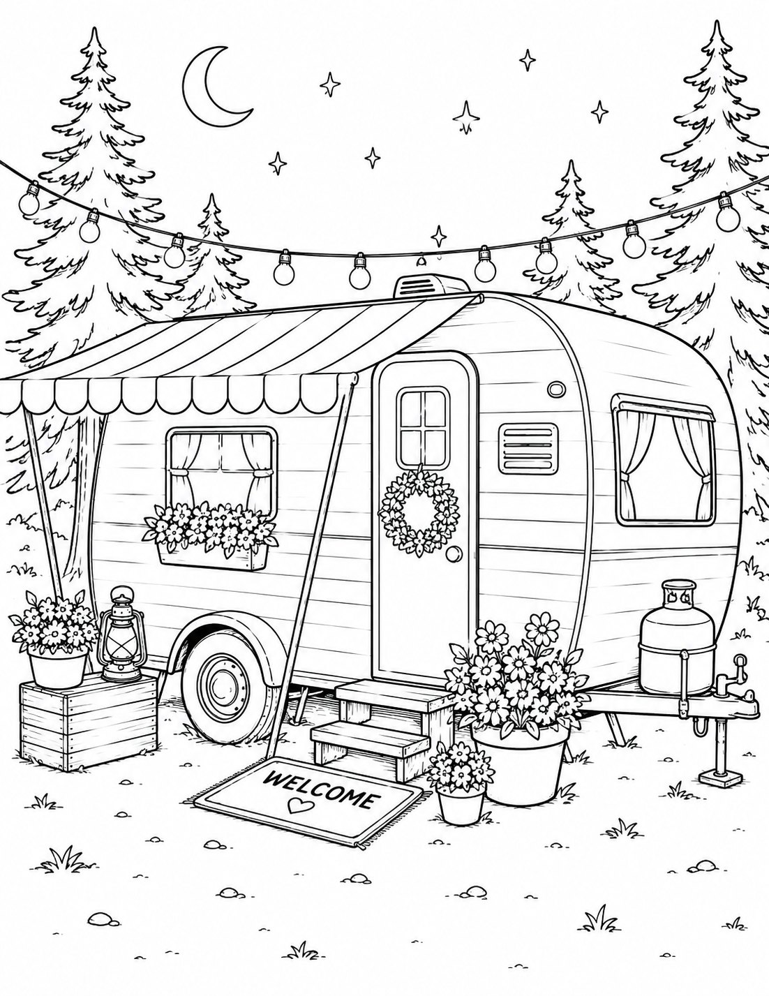 Cozy Camping Coloring Book | Glamping & Nature Coloring Pages