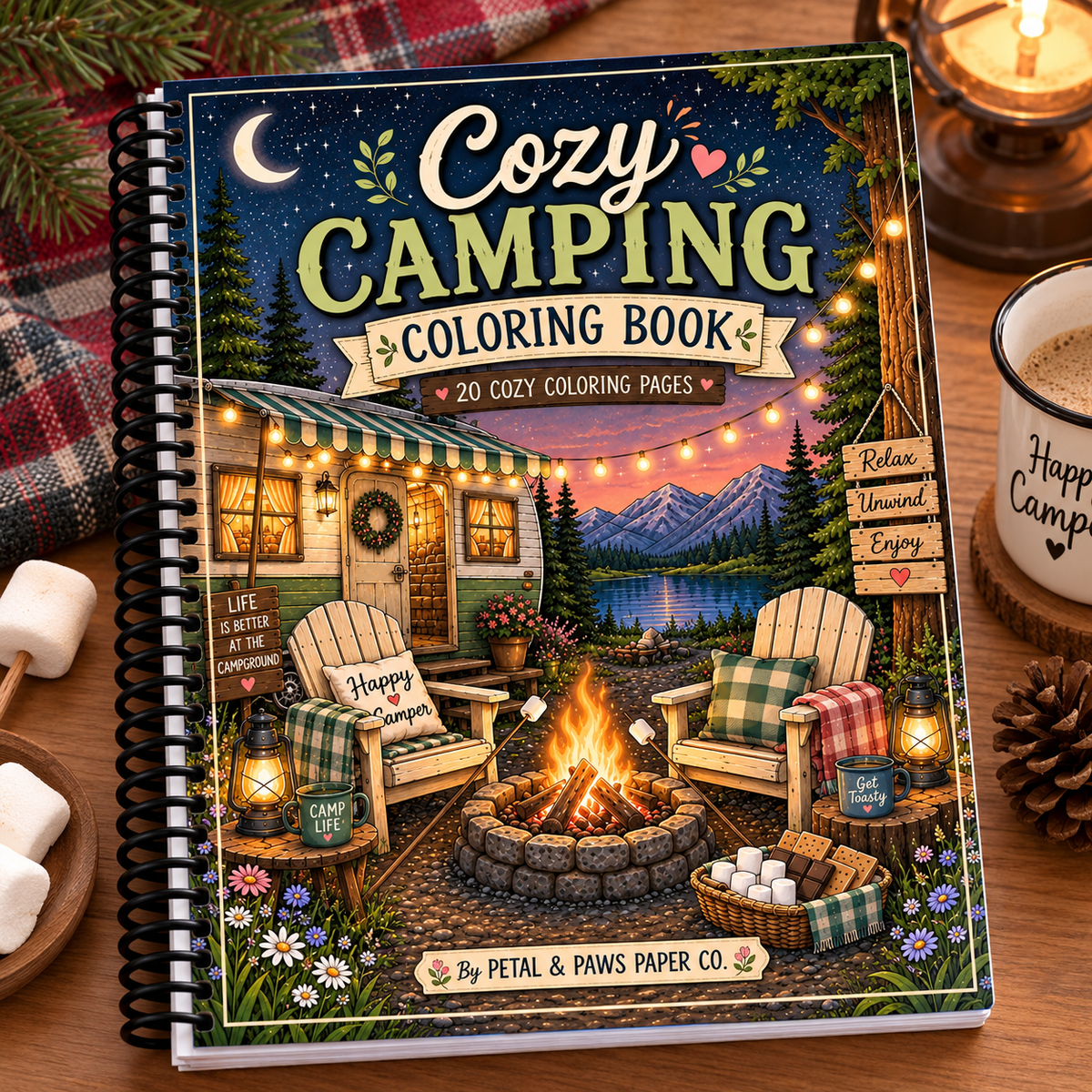 Cozy Camping Coloring Book | Glamping & Nature Coloring Pages