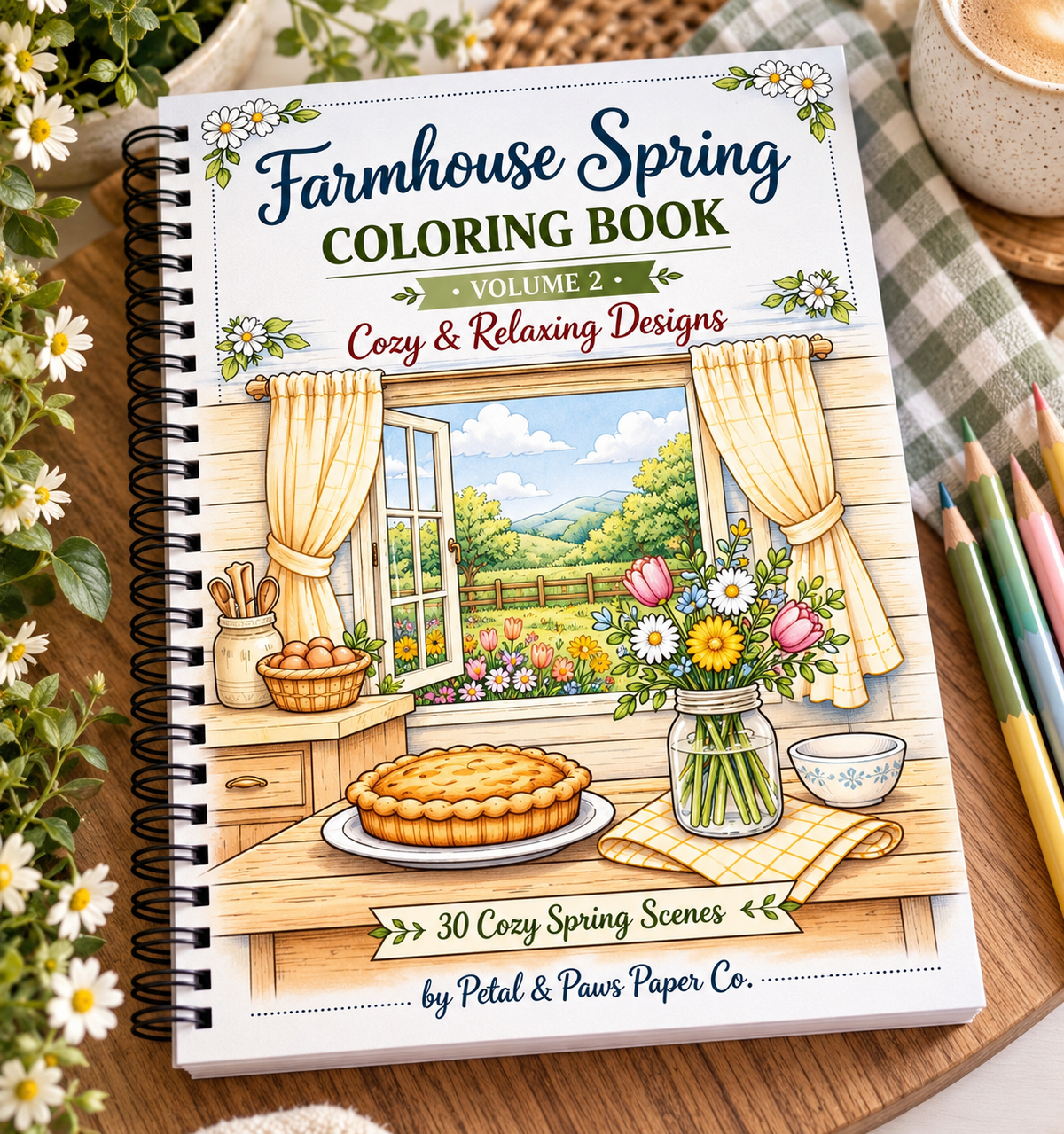 Farmhouse Cottage Coloring Book Volume 2 for Adults
