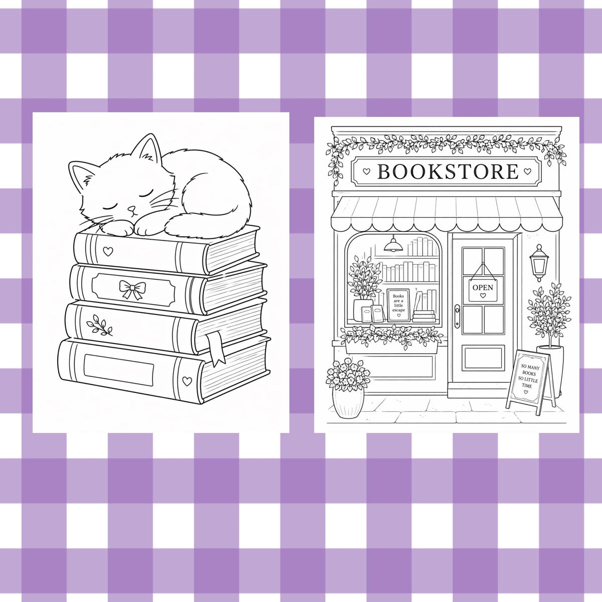 Bows & Books coloring book product photo