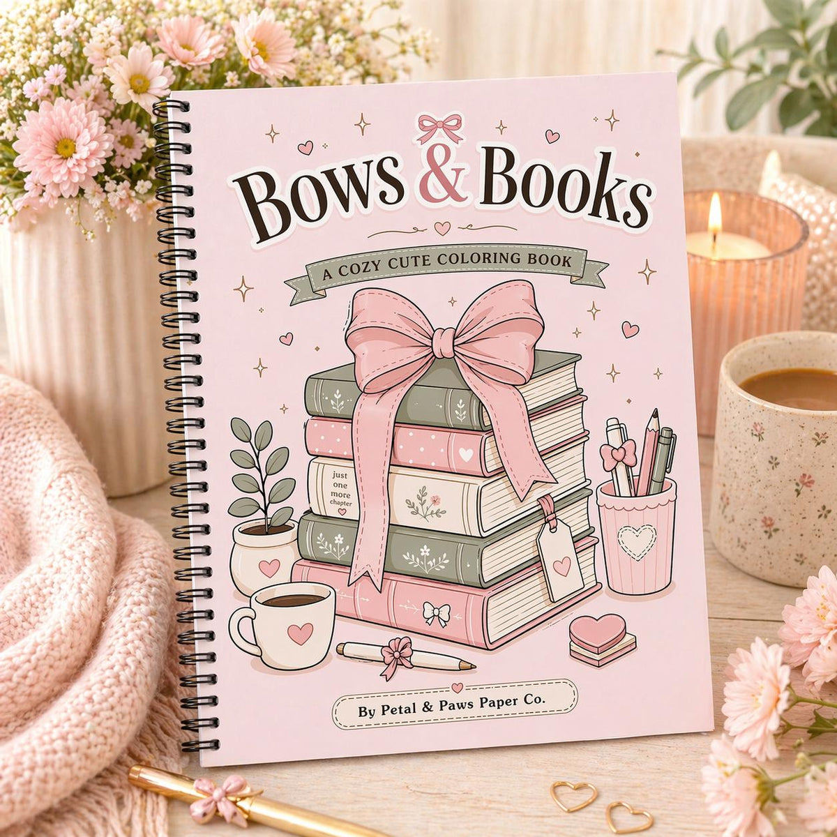 Bows & Books Coloring Book