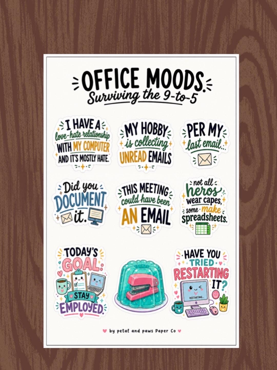 Office Moods sticker sheet product photo